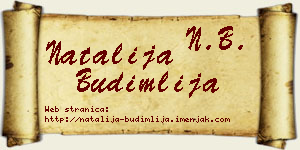 Natalija Budimlija vizit kartica